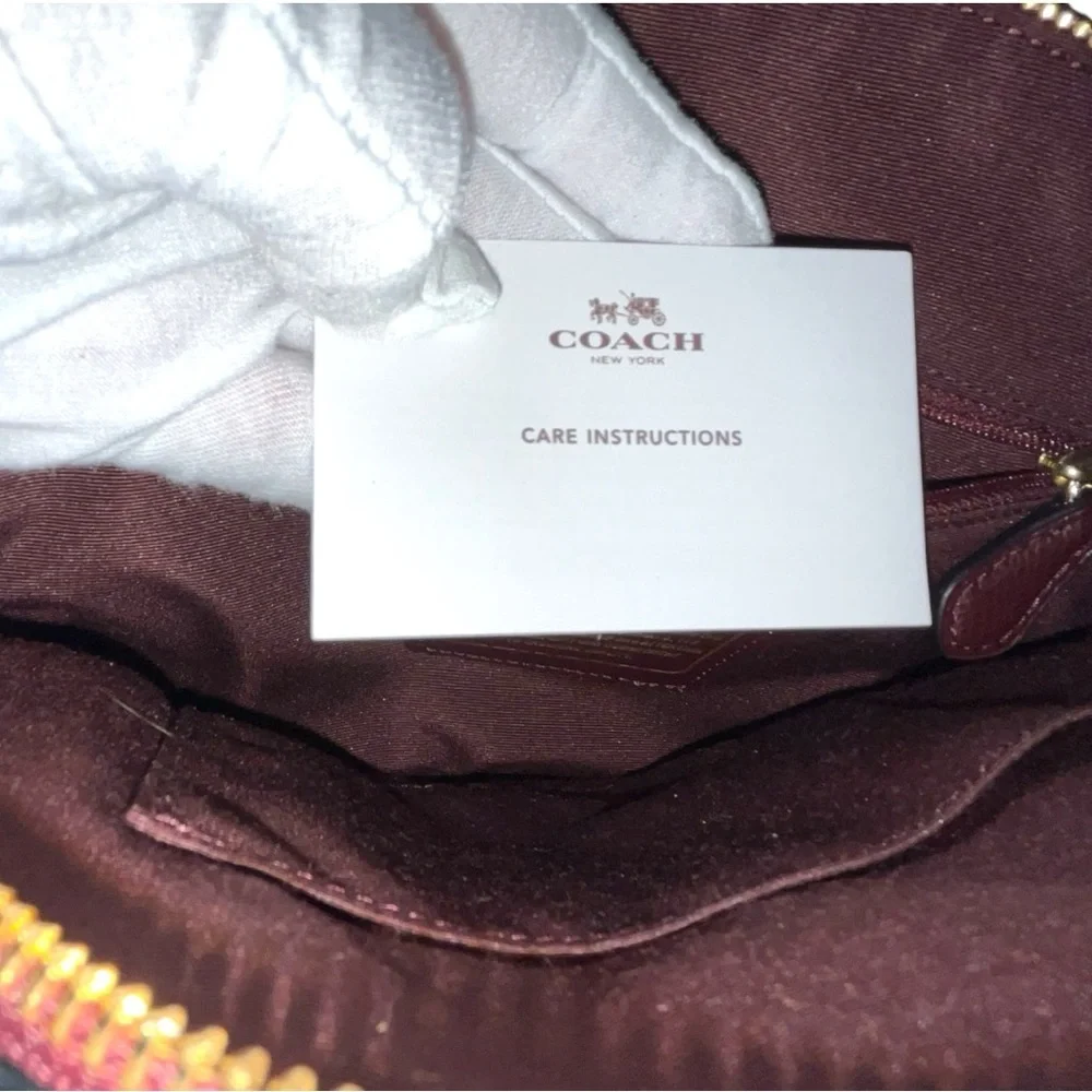 Coach NWOT Mini Leather Purse. Includes COA Card Burgandy- Starts in Live Show​ - Picture 2 of 7